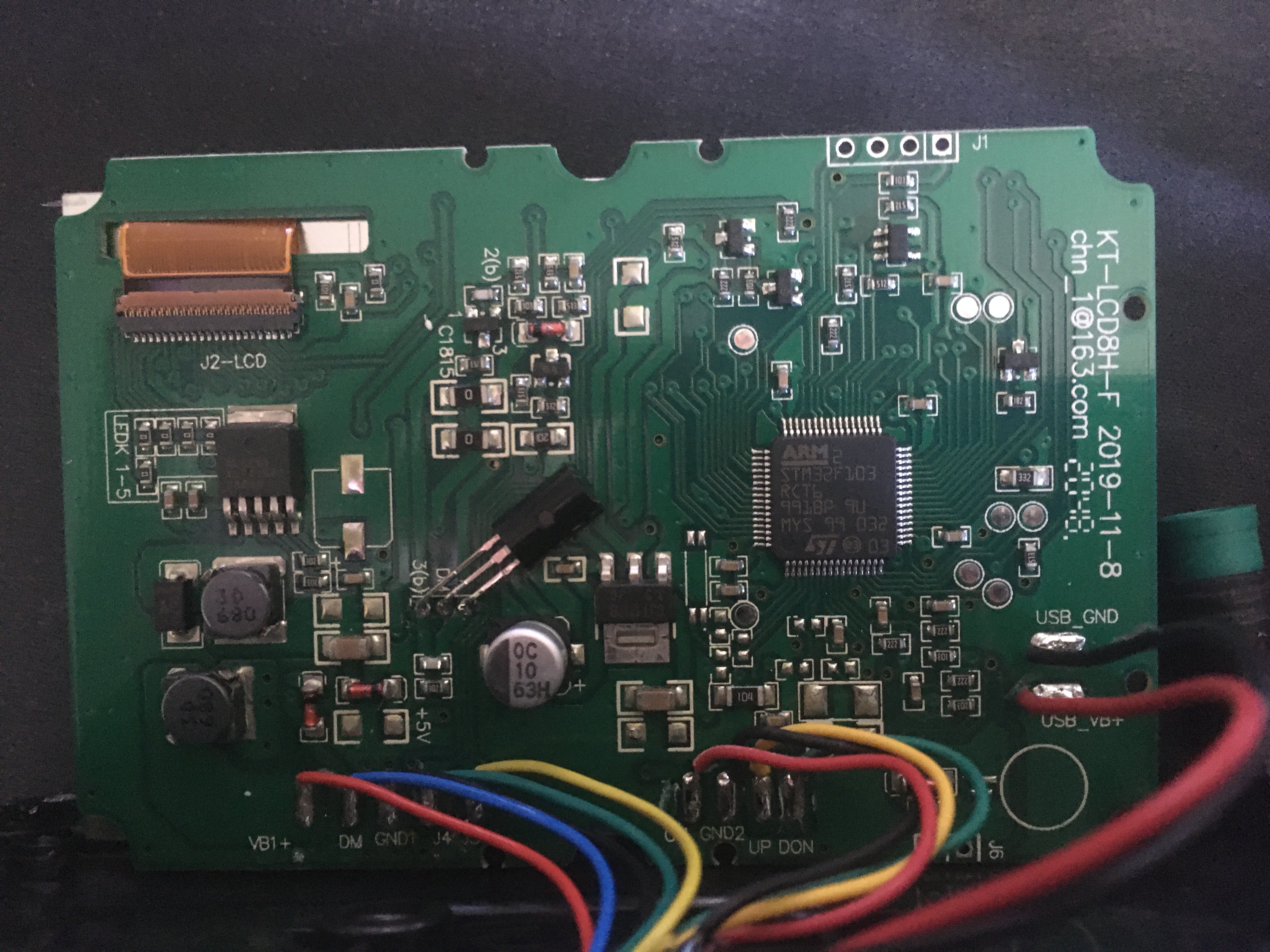 The PCB inside the disassembled display.